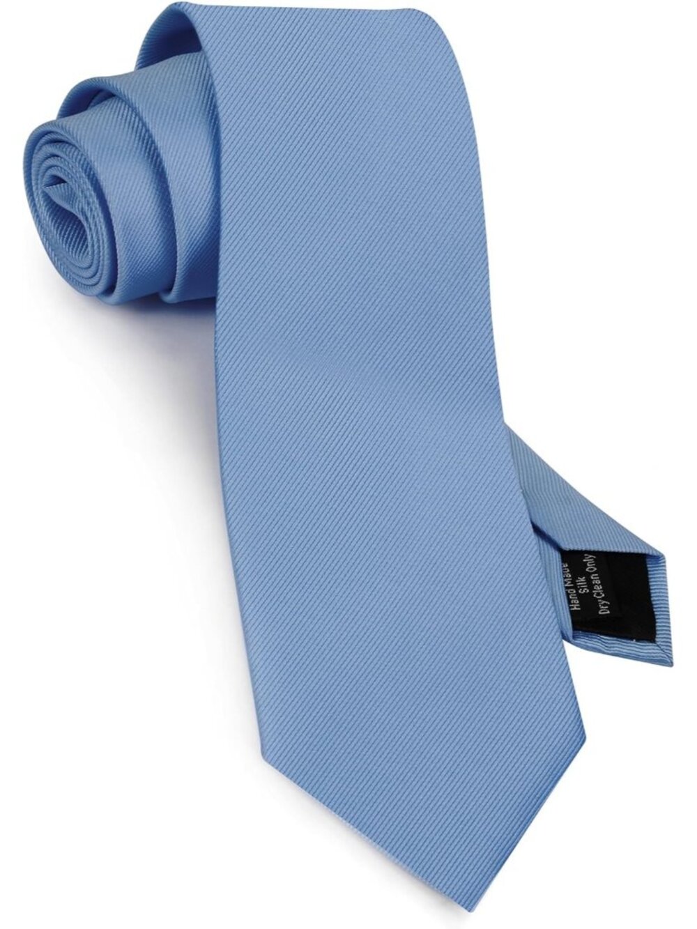 Men's Sky Blue Solid Twill Textured Woven Formal Silk Necktie For Wedding Dress